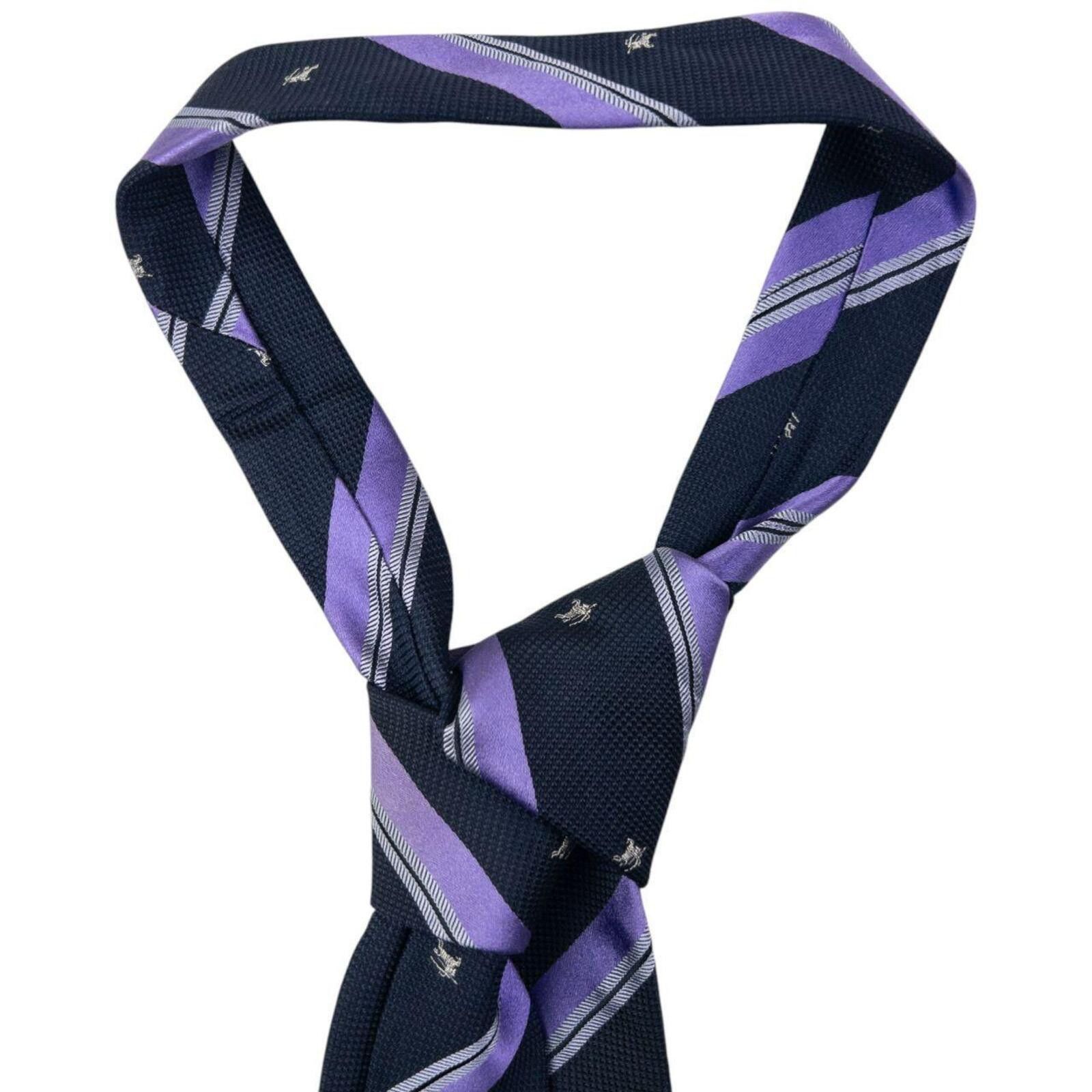 Burberry Vintage 2000s Burberry Striped Monogram Silk Tie Size ONE SIZE - 4 Thumbnail