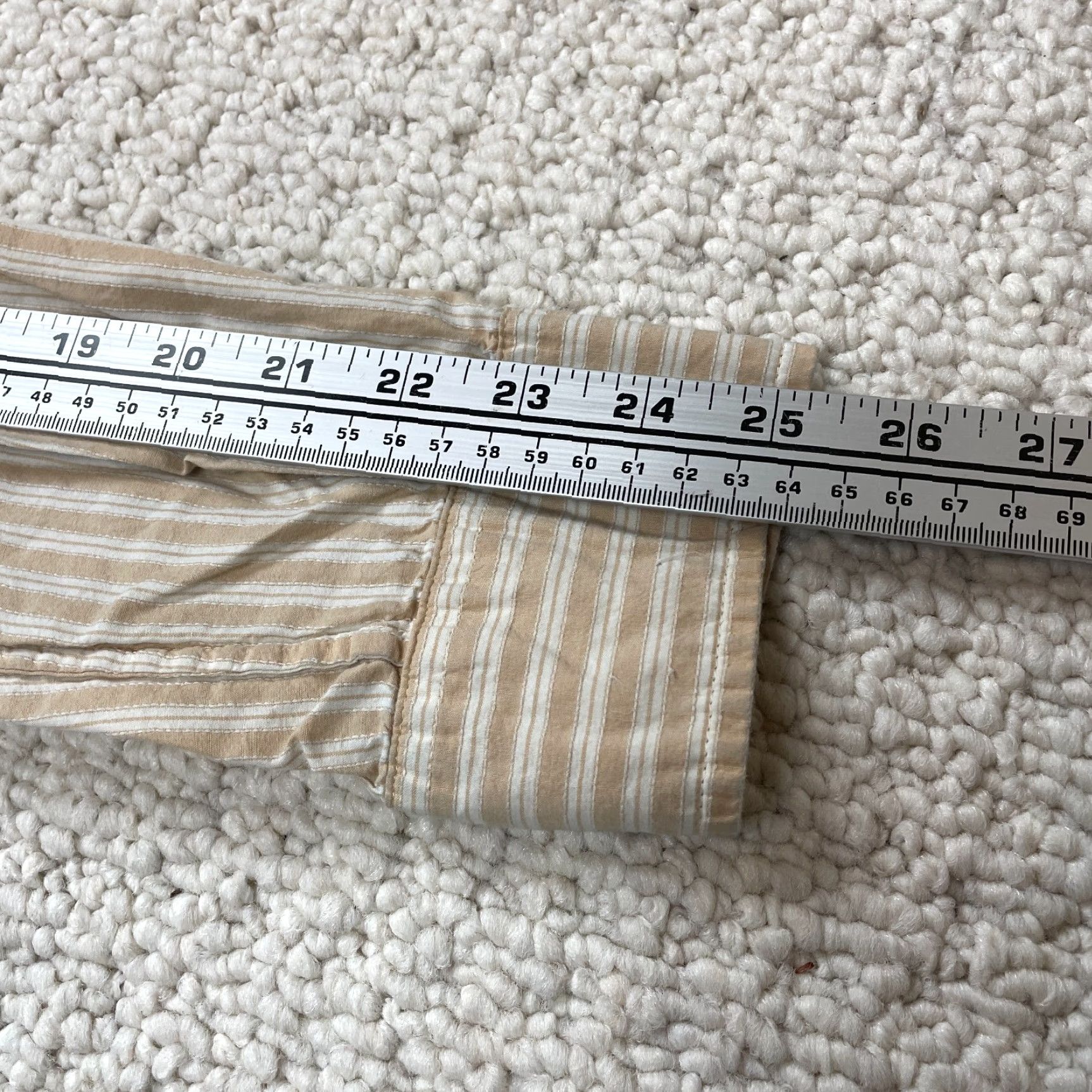 Levi's VINTAGE Levis Shirt Mens XL Light Brown Striped Button Up Long Sleeve Cotton Size US XL / EU 56 / 4 - 7 Thumbnail