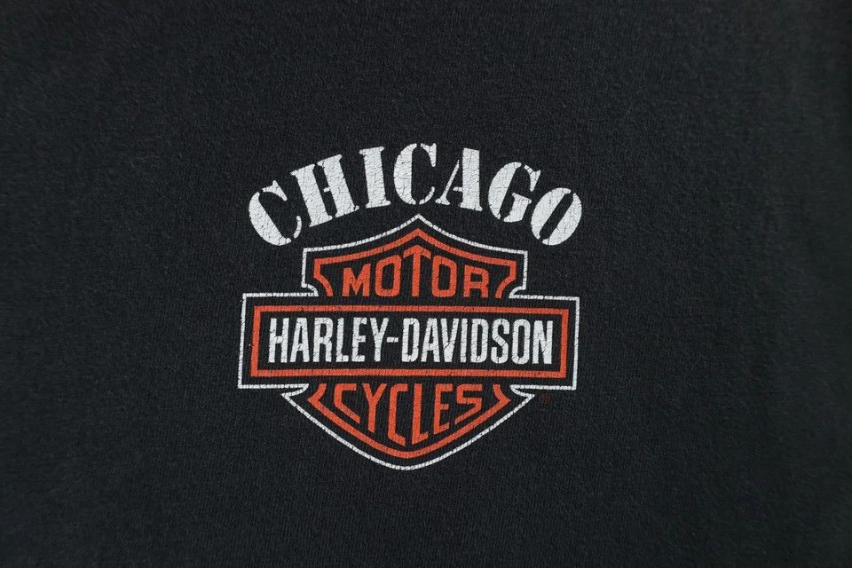 Harley Davidson × Vintage Vintage Y2K 2005 Harley Davidson Chicago T-Shirt Black USA Size US XL / EU 56 / 4 - 4 Thumbnail