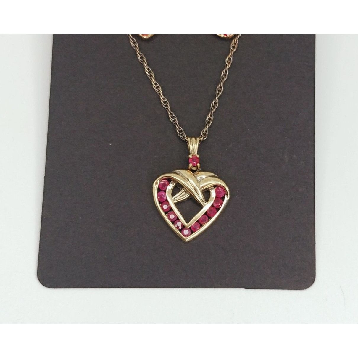 Vintage Danbury Mint Vermeil Necklace Genuine Ruby 14k Gold / Sterli Size ONE SIZE - 9 Thumbnail