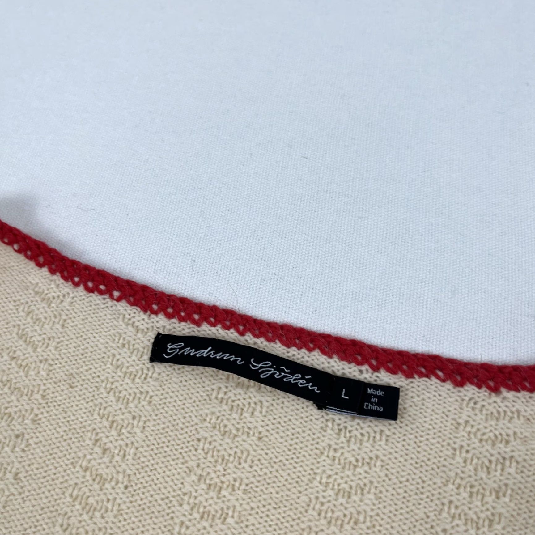 Vintage Gudrun Sjoden Cardigan Women Large Cropped Brown Red Knit Wool Alpaca Button Crew Neck Long Sleeve Size L / US 10 / IT 46 - 2 Thumbnail