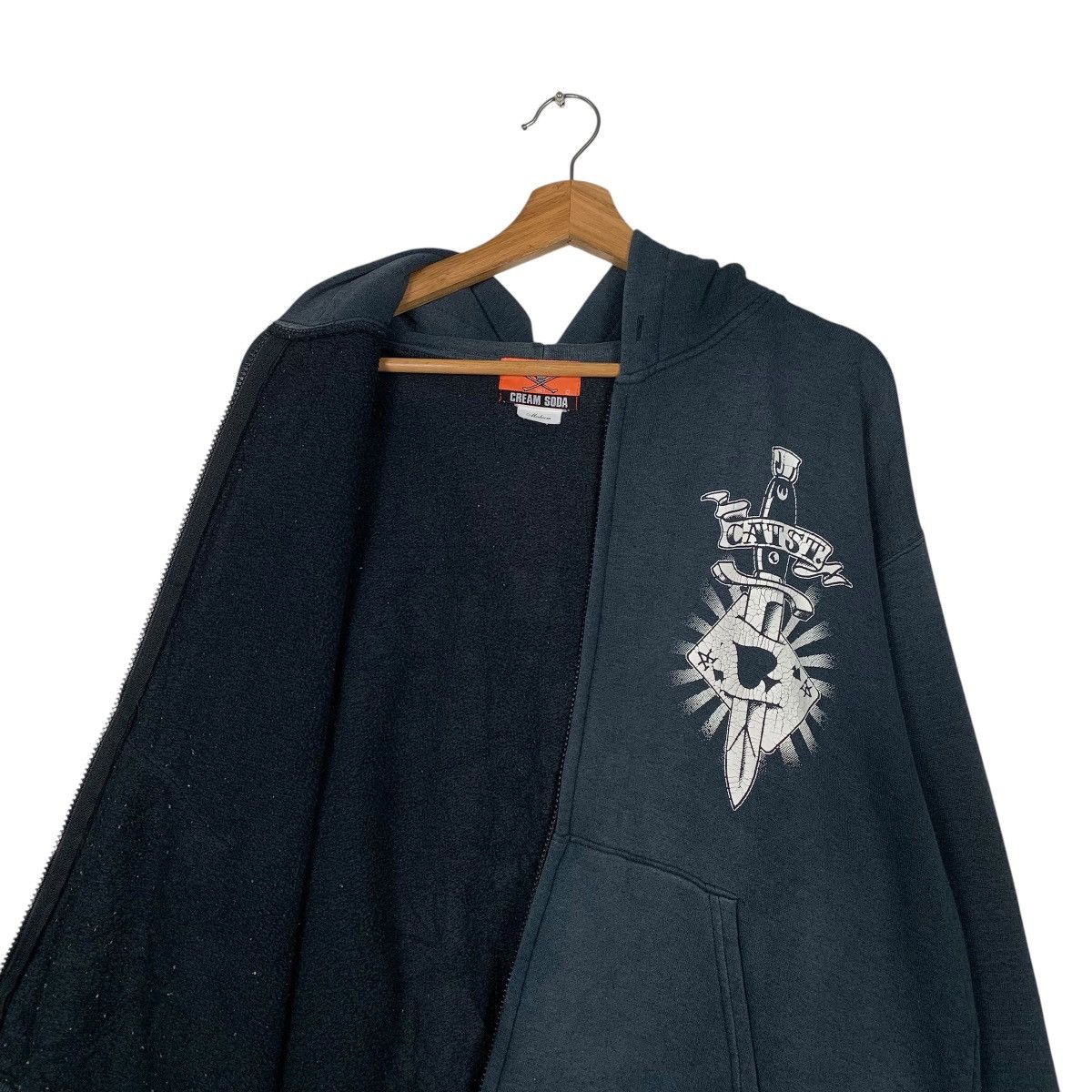 Japanese Brand Japanese Brand Cream Soda Rock n Roll Zipper Hoodie Size US M / EU 48-50 / 2 - 11 Thumbnail