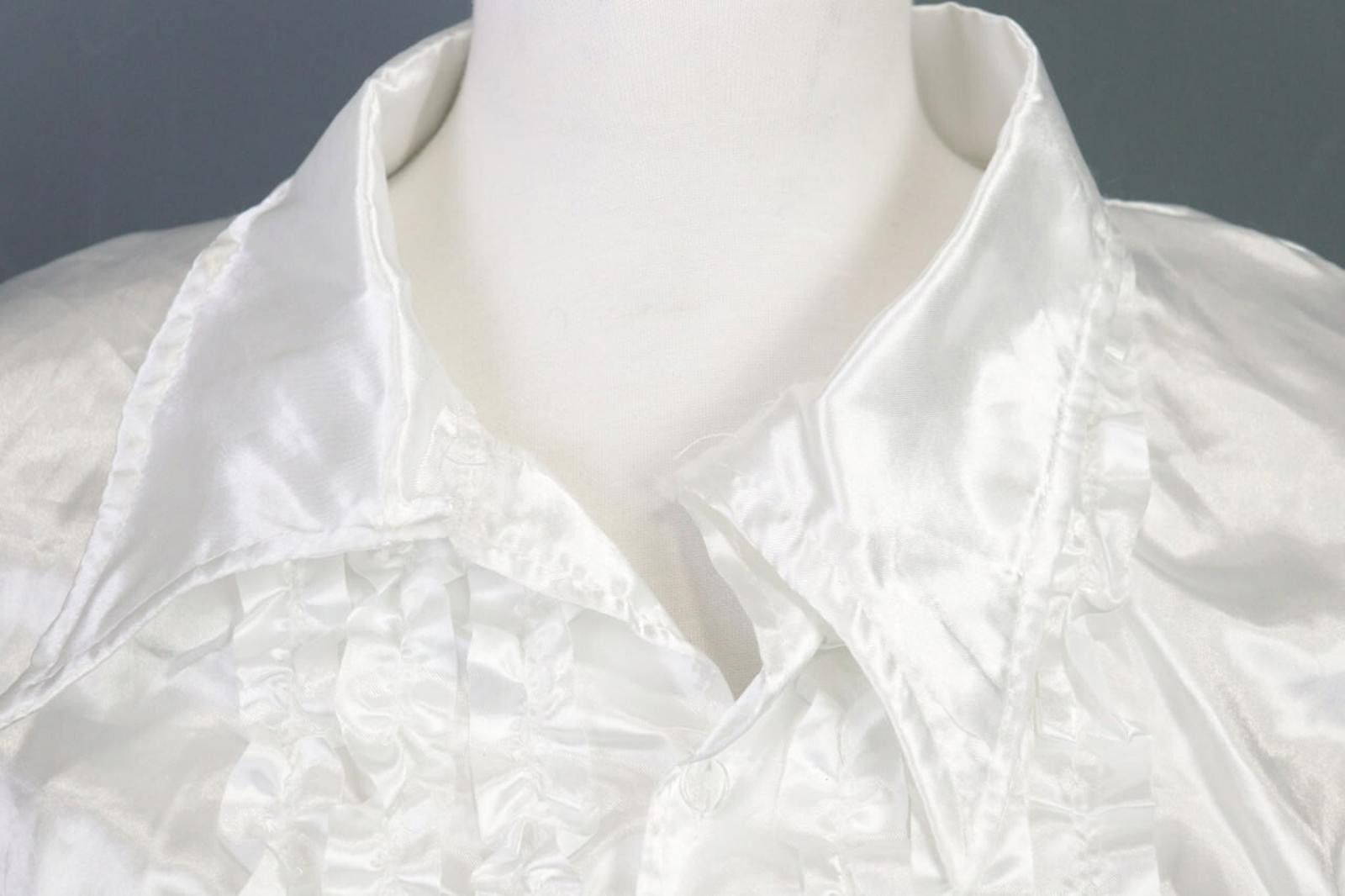 Wolford Woman's Wolford White Ruffle Silk Mix Tunic Top Shirt Size M Size M / US 6-8 / IT 42-44 - 3 Thumbnail