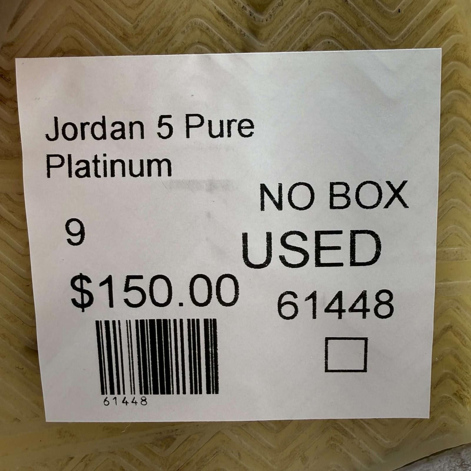 Jordan Brand Jordan 5 Pure Platinum US 9 Used No Box 881432-003 Size US 9 / EU 42 - 8 Thumbnail