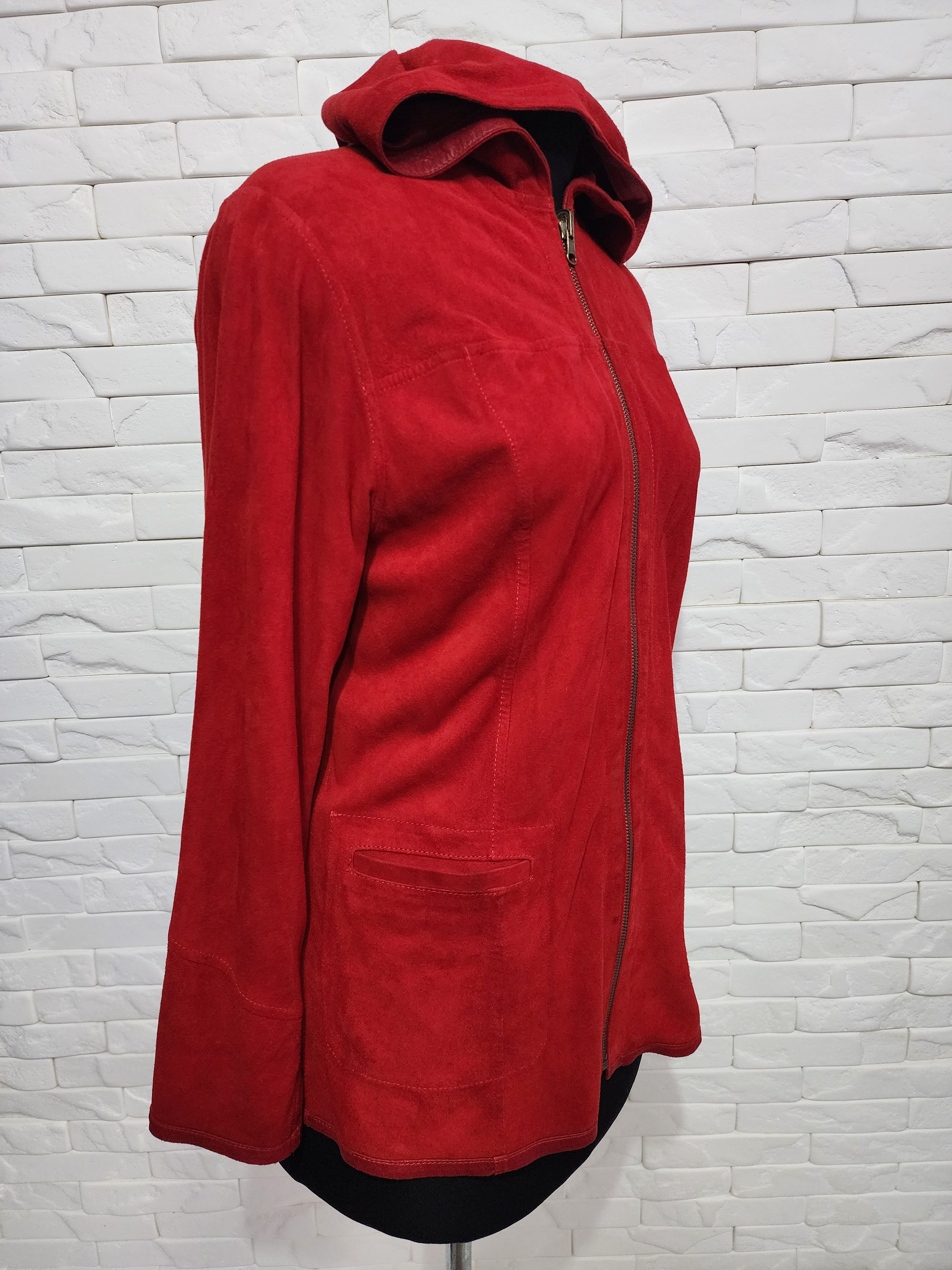 Uniqlo Red reversible leather jacket for women with a hood. Size L / US 10 / IT 46 - 3 Thumbnail