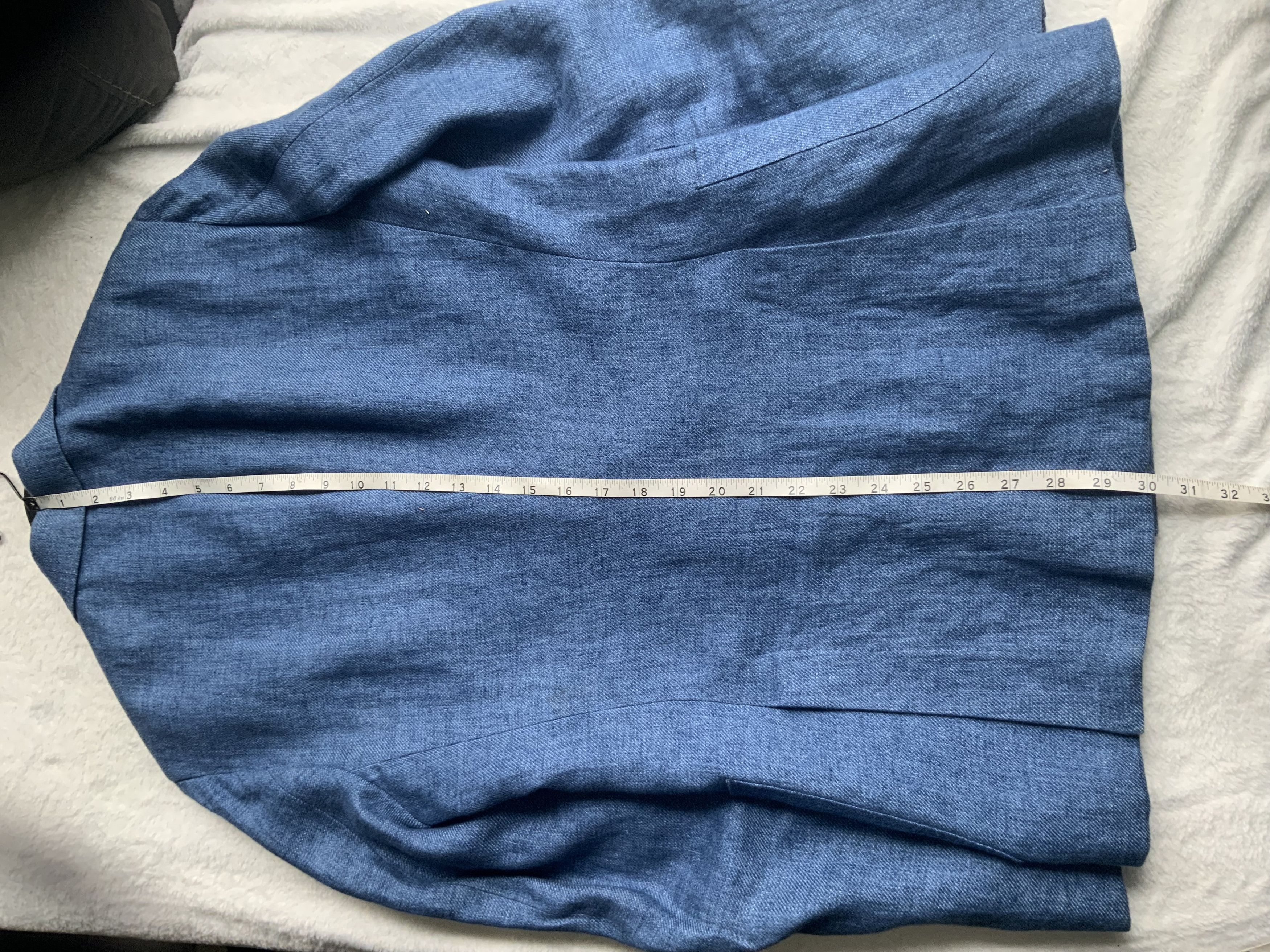 Spier & Mackay Spier&Mackay Denim Blue Linen Double Breasted Sportscoat 6X1 Size 36R - 8 Thumbnail
