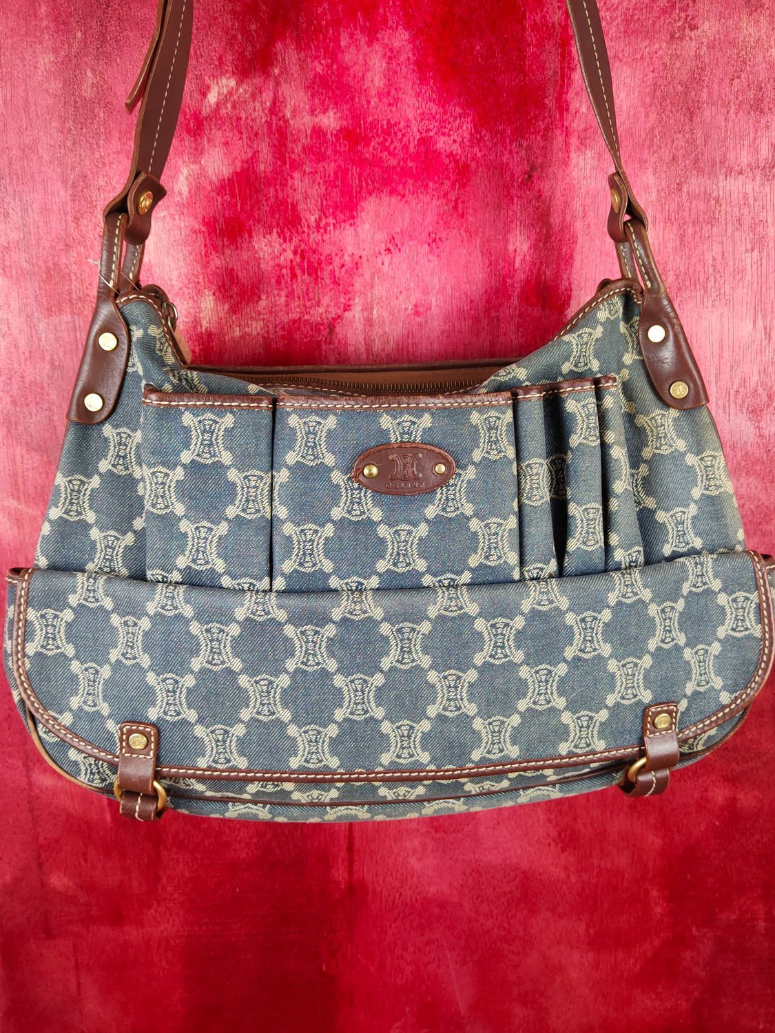 Celine Celine denim monogram vintage Shoulder hand Bag #SB035DLAL Size ONE SIZE - 3 Thumbnail