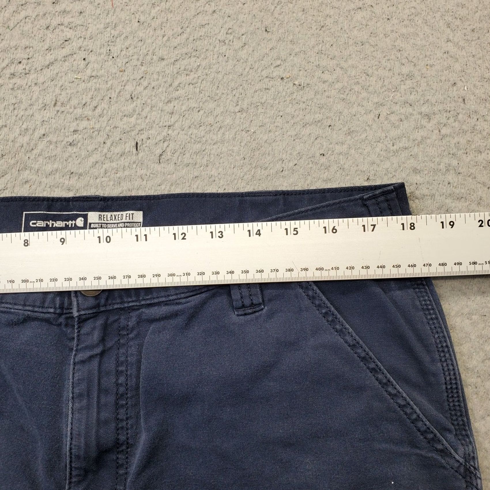 Carhartt Carhartt Work Pants Mens 38x30 Navy Canvas Rugged Flex Relaxed Fit Straight Leg Mens Size 38 Navy Carhartt Work Pants Size US 38 / EU 54 - 6 Thumbnail