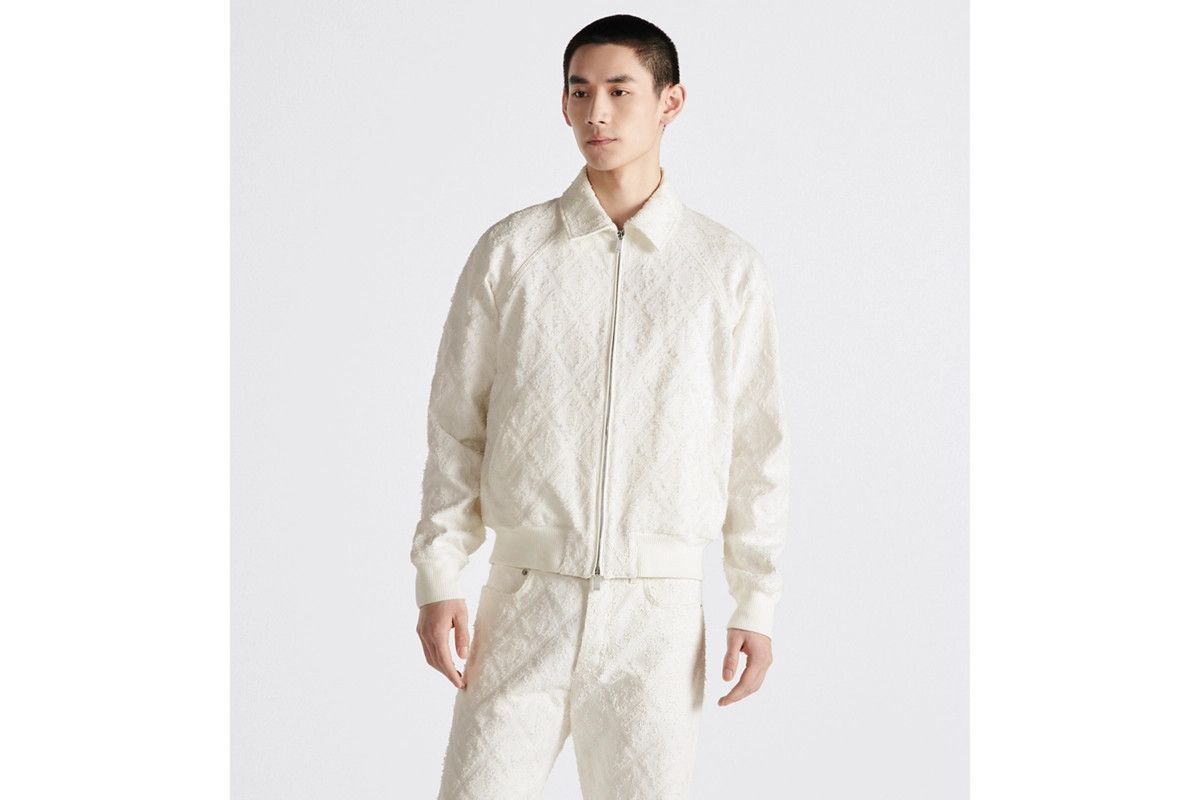 o1w1db11024 Zipped Bomber Jacket in White