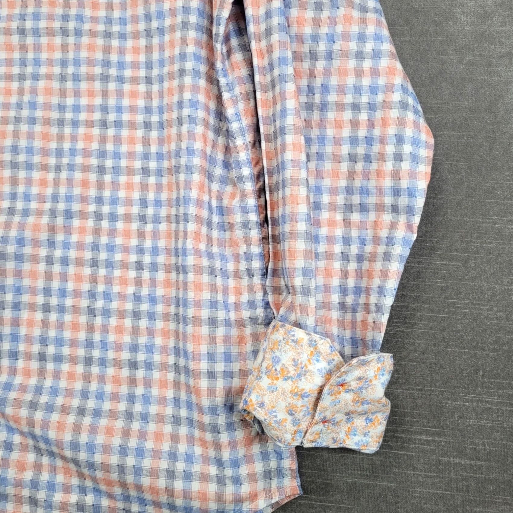 Robert Graham Robert Graham Mens Plaid Button Up Shirt Long Sleeve Blue Size XL Size US XXL / EU 58 / 5 - 5 Thumbnail