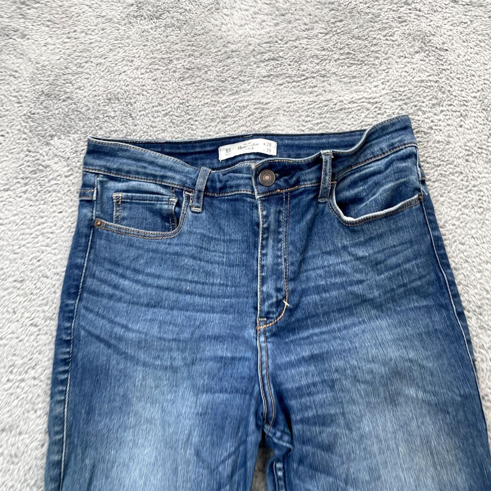 Abercrombie & Fitch Abercrombie And Fitch Womens Jeans 6S Blue Skinny Leg Denim Cotton Logo Stretch Size 28" / US 6 / IT 42 - 6 Thumbnail