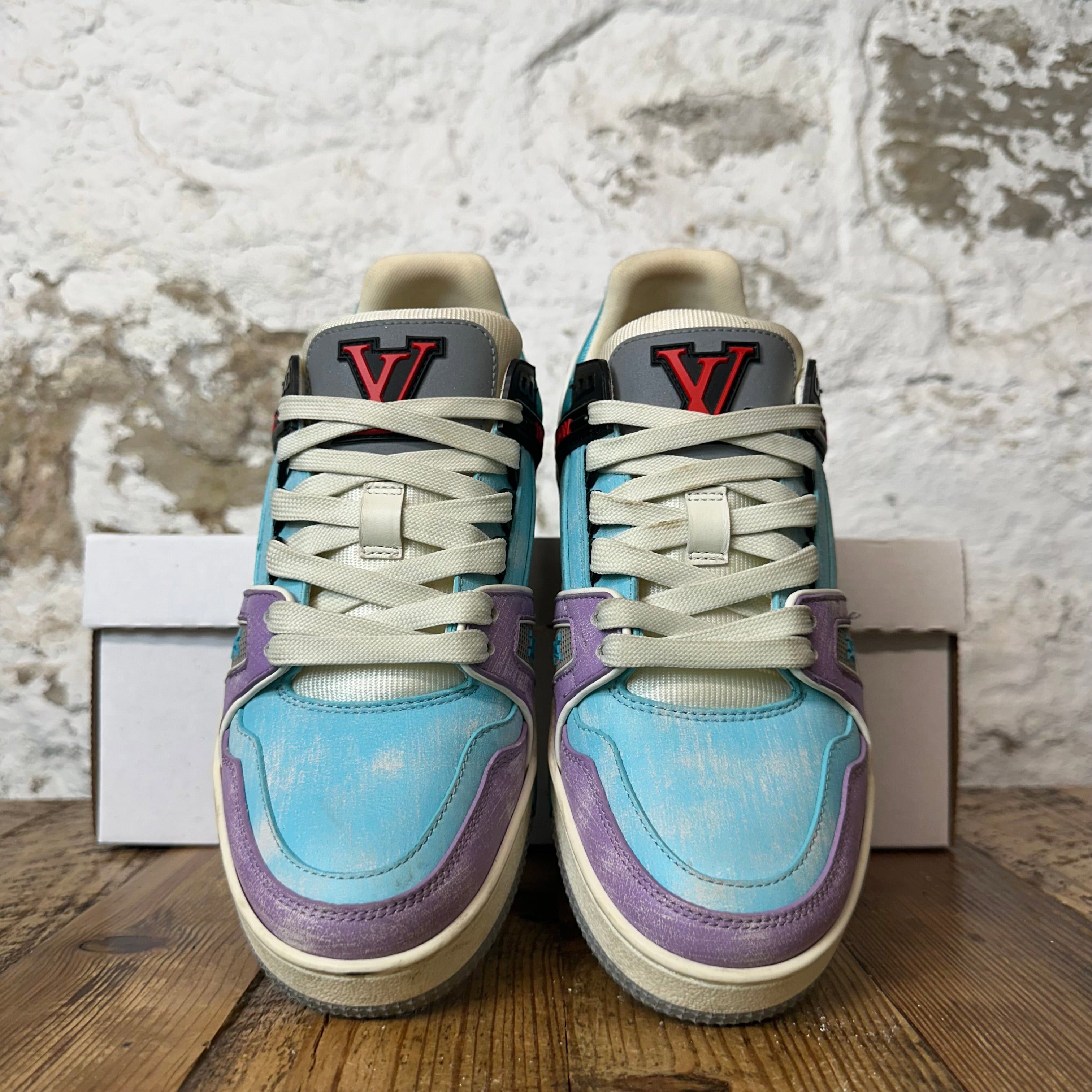 Louis Vuitton Louis Vuitton Lavender Blue Trainer Sneaker Sz 5 (37) Size US 5 / EU 37 - 3 Thumbnail