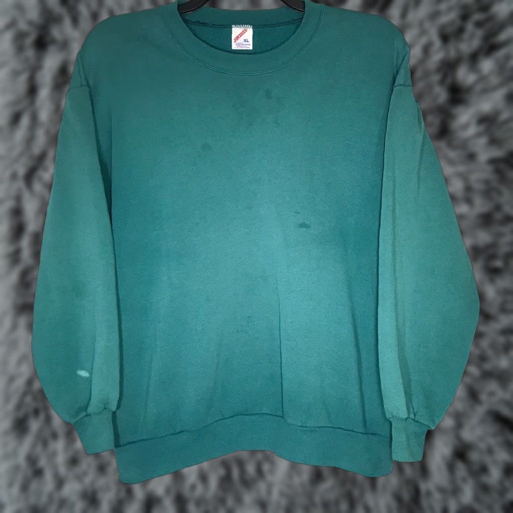 Jerzees VINTAGE Jerzees Sweatshirt Crew Neck XL Men Green 90s USA Made Blank Size US XL / EU 56 / 4 - 1 Thumbnail