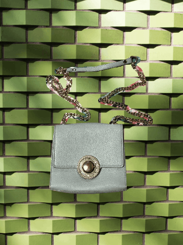 Streetwear Y2K Luxury Versace Jeans Handle Mini Bag in Grey, Women's