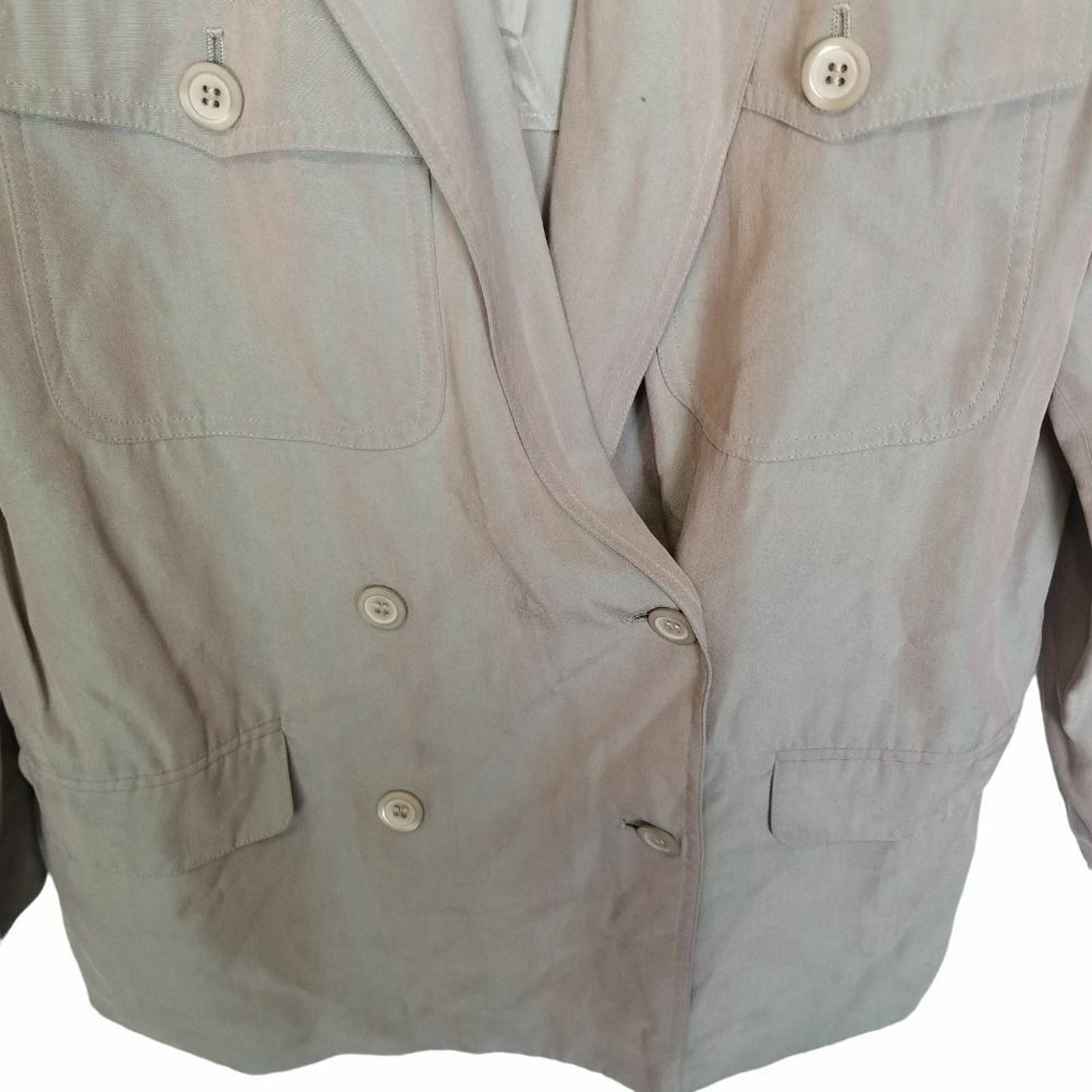 Max Mara Vintage Max Mara Womens Silk Blazer Double Breasted Sz 4 Size S / US 4 / IT 40 - 3 Thumbnail