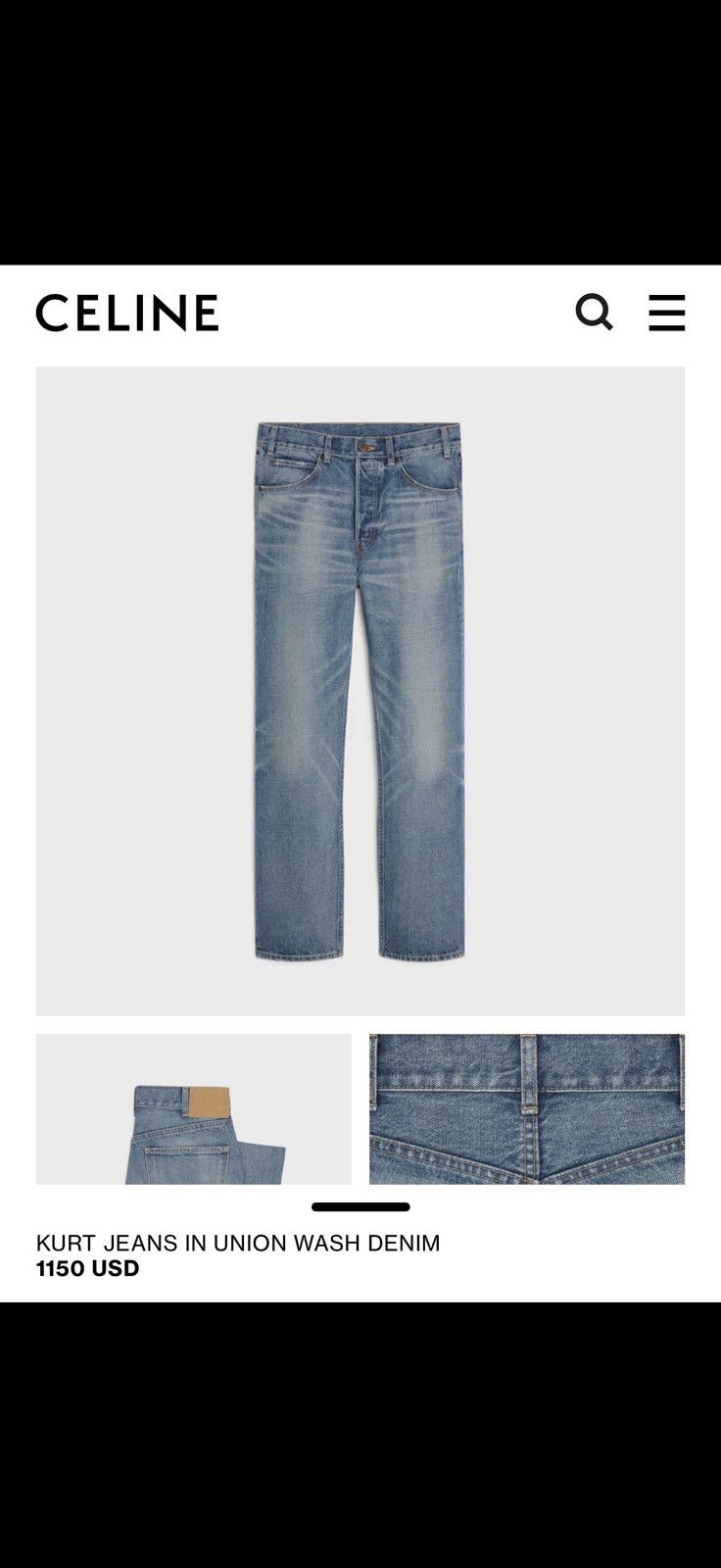 Celine FW22 Celine Hedi Slimane blue skinny jeans in Union wash 29 Size US 29 - 21 Thumbnail