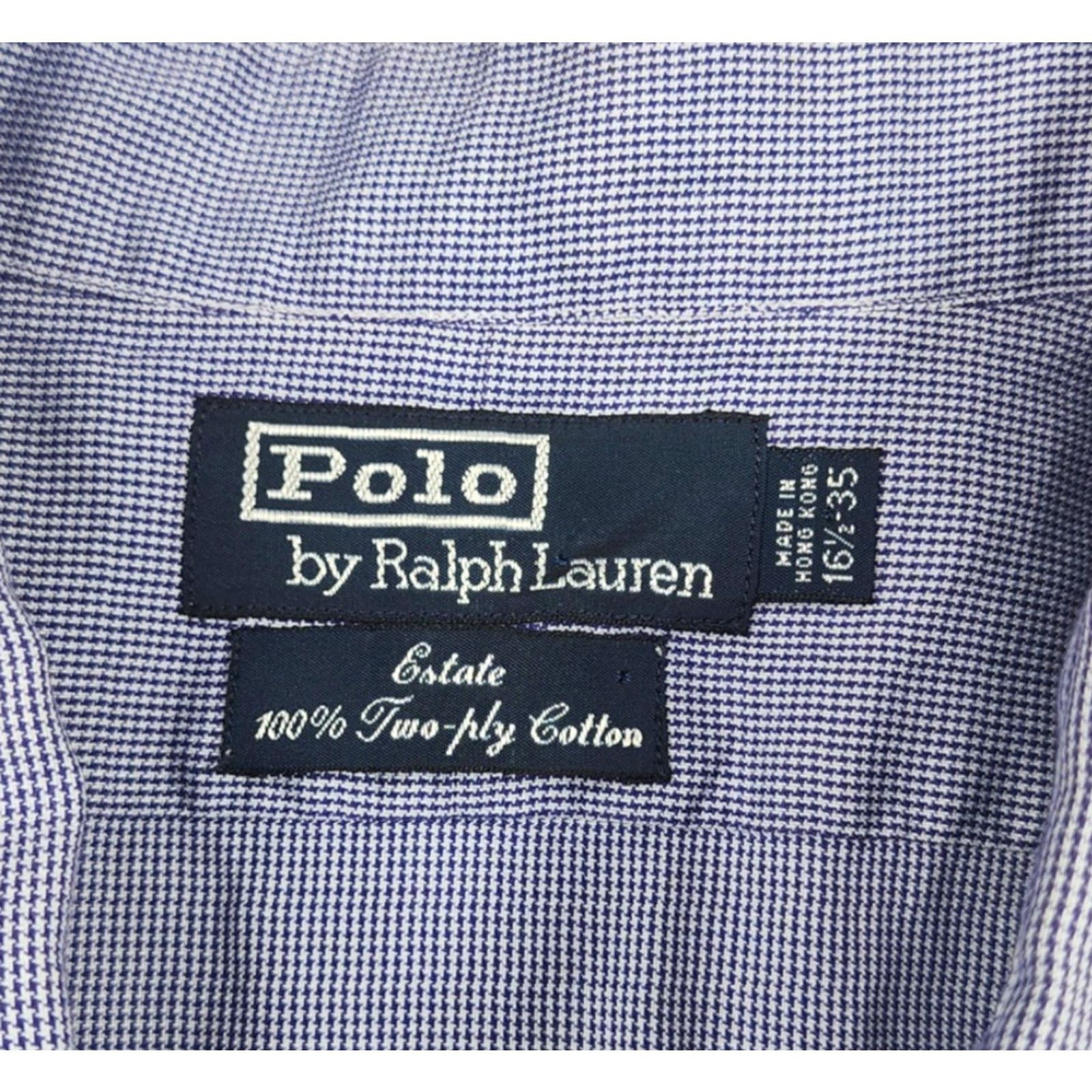 Polo Ralph Lauren Polo Ralph Lauren Shirt Mens 16.5 35 Blue Micro Check Dress Button Down Estate Size 46R - 5 Thumbnail