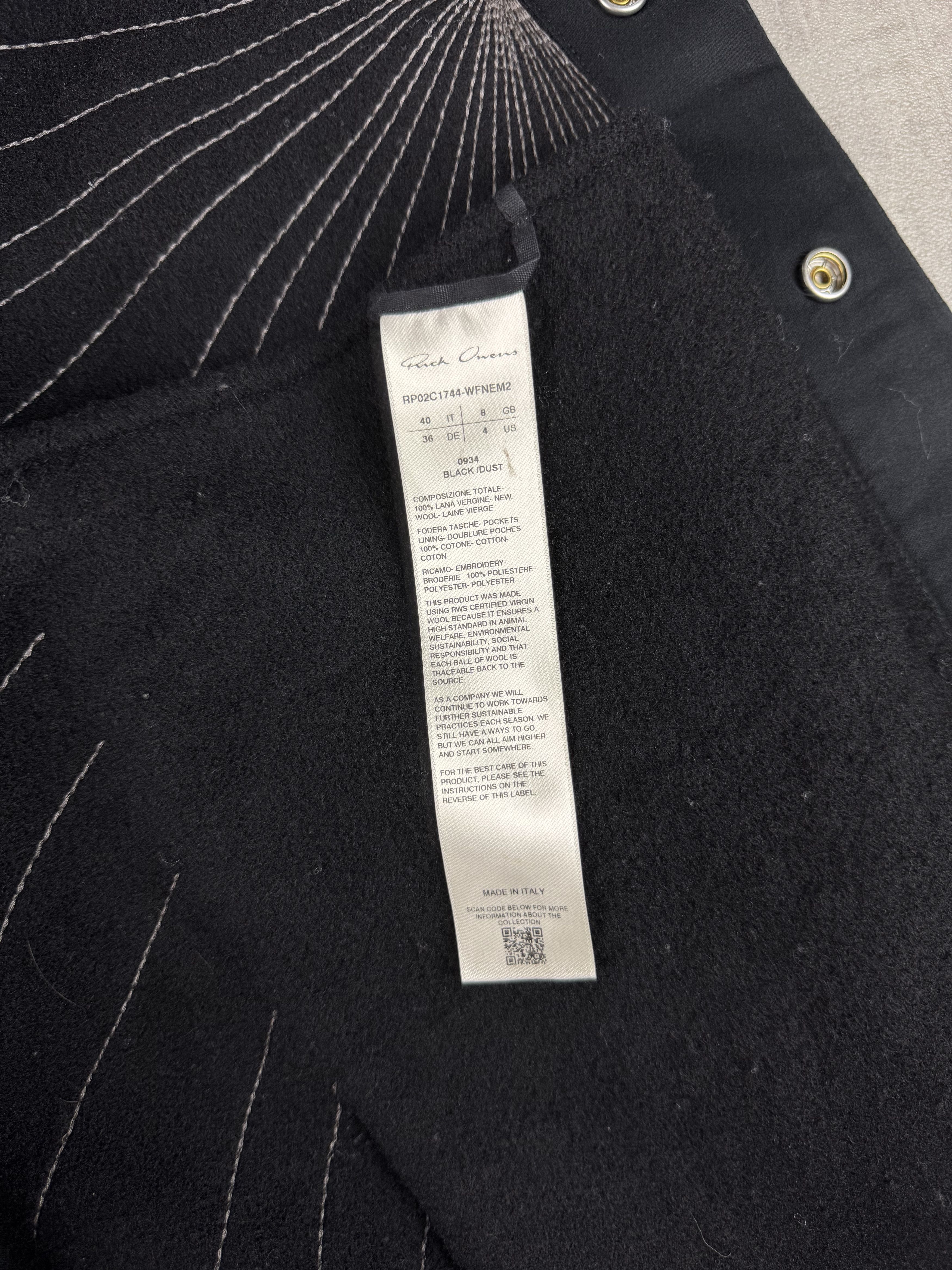 Rick Owens RICK OWENS FW23 LUXOR Peter Jacket Radiance Embroidery Black Size US S / EU 44-46 / 1 - 13 Thumbnail