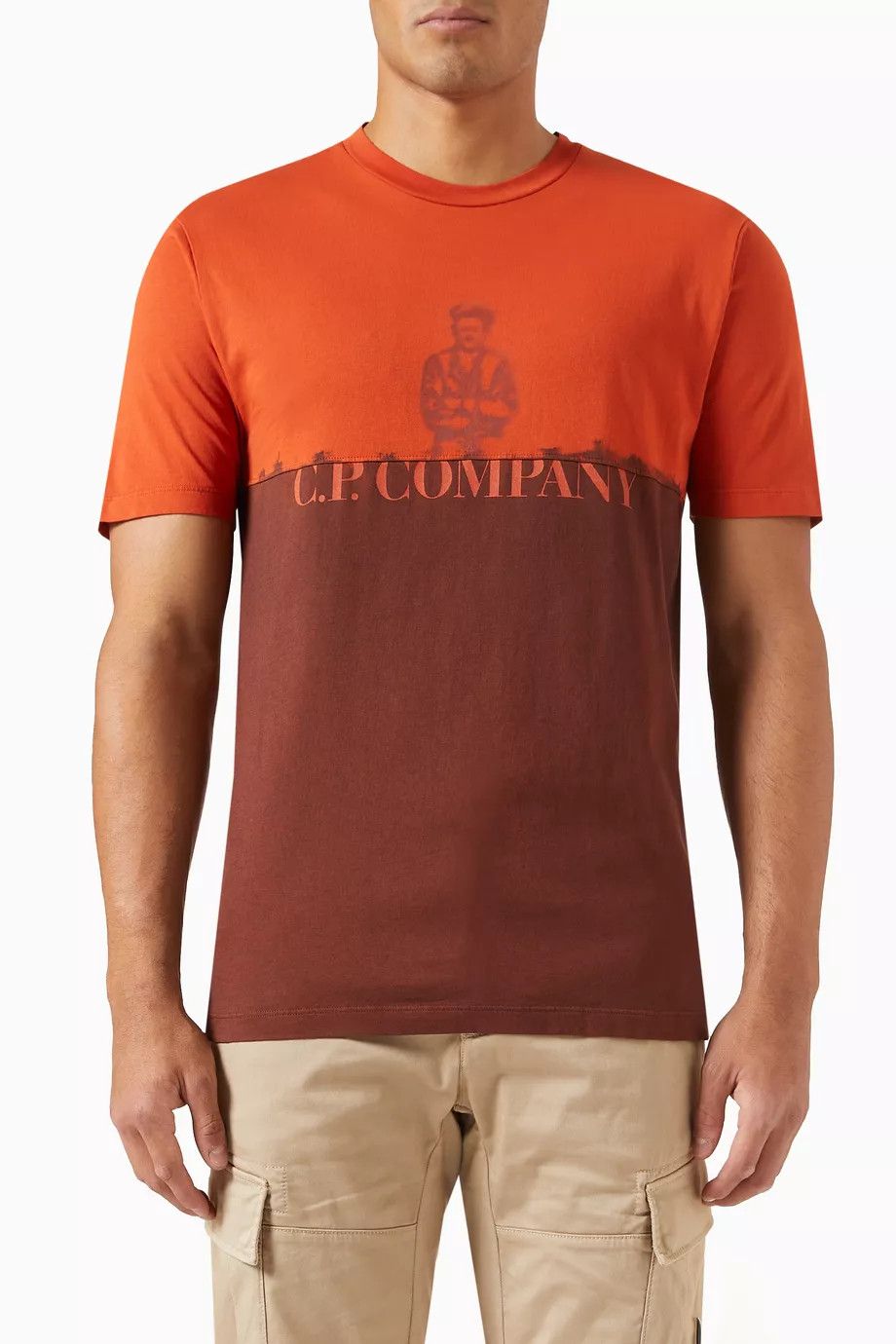 C.P. Company o1y1224 Logo Crewneck T-Shirt in Red/Brown Size US XS / EU 42 / 0 - 1 Thumbnail