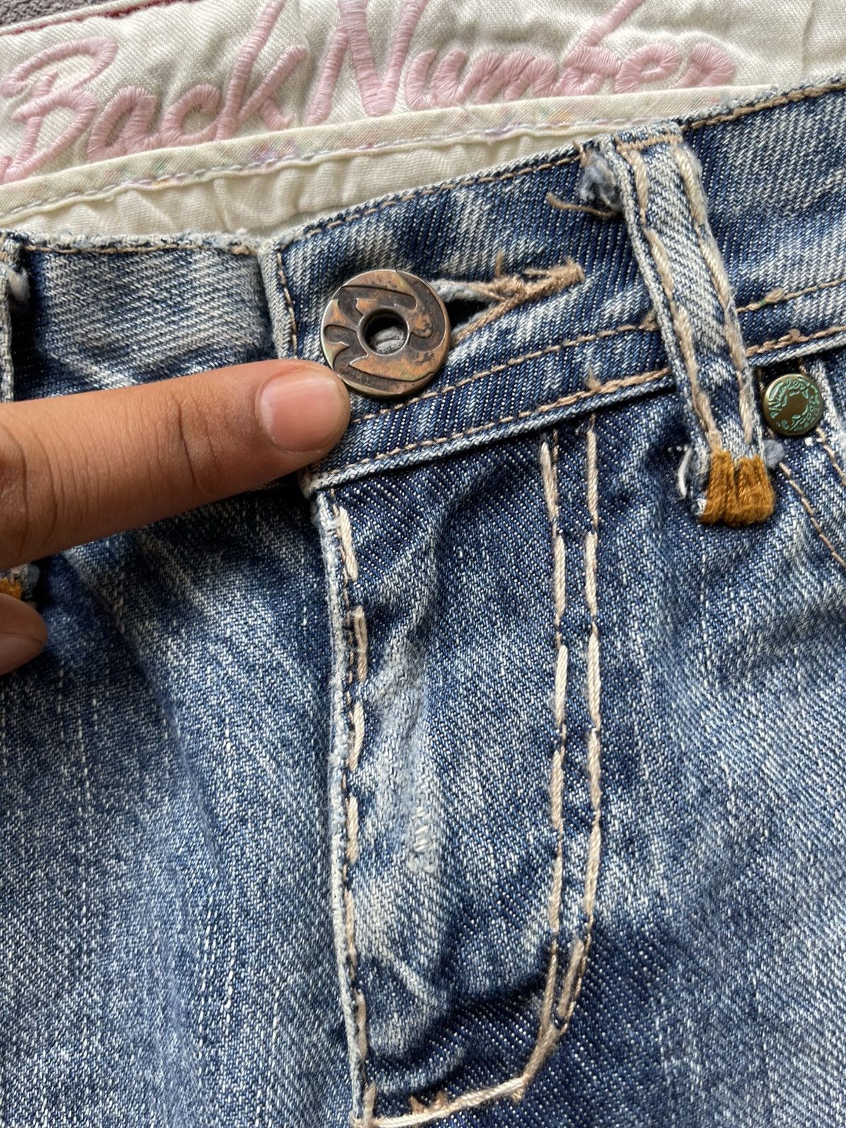 Japanese Brand Vintage Jepanese Brand Blue Faded Wash Style Flare Jeans Size 29" - 7 Thumbnail