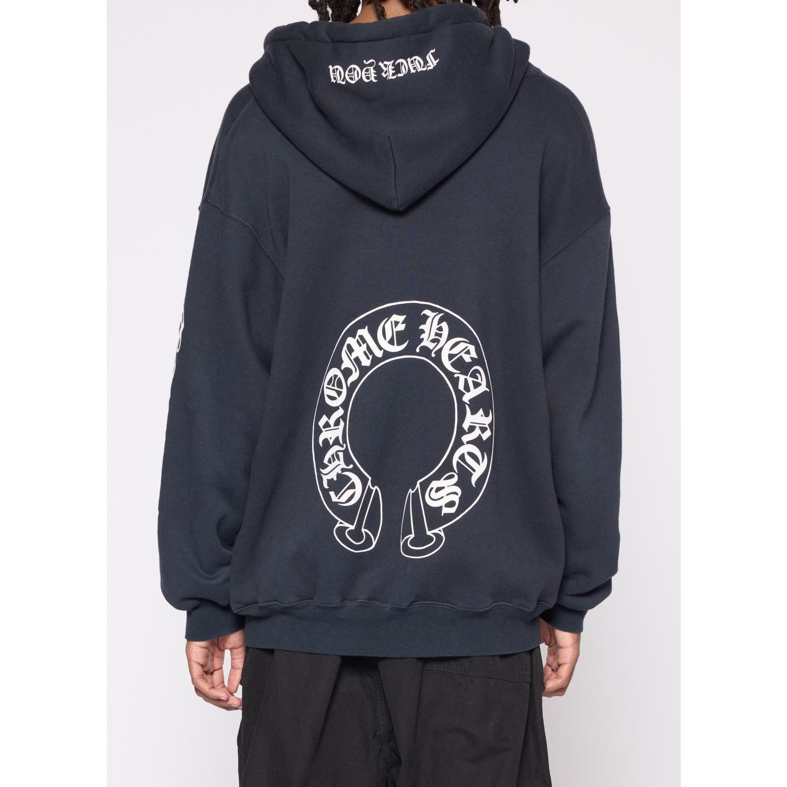 image of Chrome Hearts 90's Thermal Horseshoe Zip-Up Sweatshirt in Black, Men's (Size 2XL)