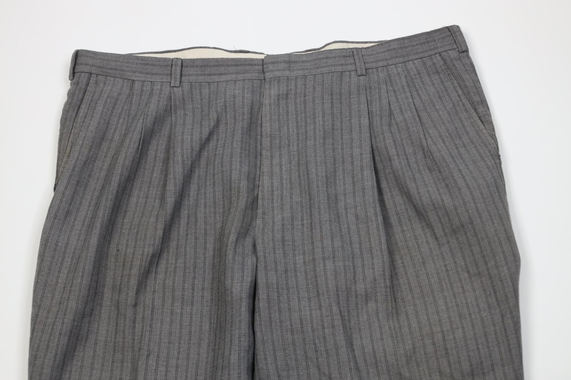 Vintage Vintage 90s Streetwear Gabardine Striped Wide Leg Pants Size US 42 / EU 58 - 2 Thumbnail