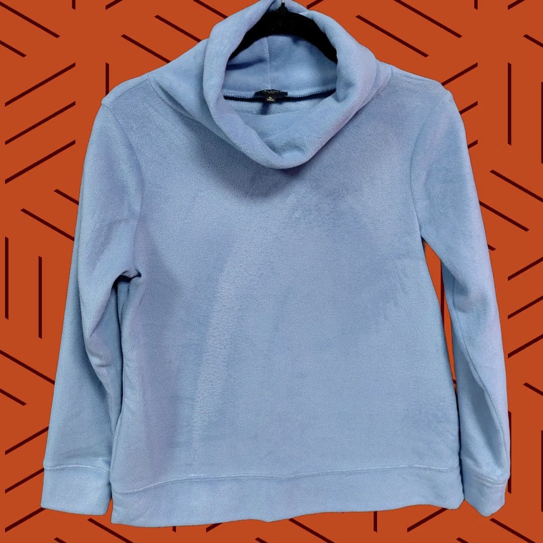 Talbots TALBOTS PETITE Blue Cowl Neck Pullover Sweater Solid Knit Women Size S Size S / US 4 / IT 40 - 1 Thumbnail