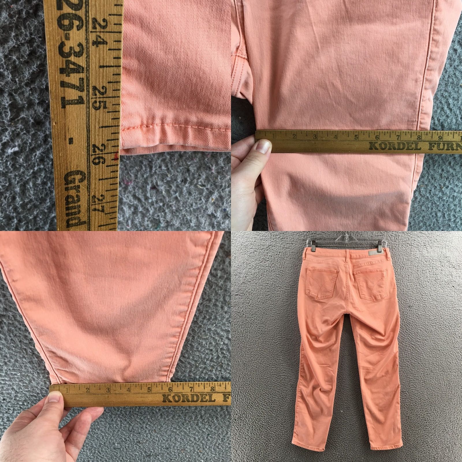 Calvin Klein Calvin Klein Ankle Skinny Pants Womens 10 Peach Cotton Blend Mid Rise Flat Front Size 32" / US 10 / IT 46 - 8 Thumbnail