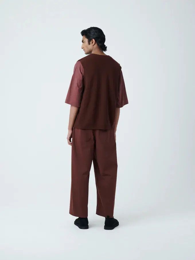 Studio Nicholson o1mle1025 Rib Zipped Vest in Chestnut Size US M / EU 48-50 / 2 - 4 Thumbnail