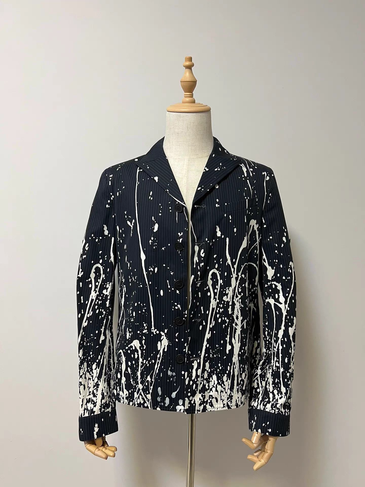 Jean Paul Gaultier Black Splatter Print Long Sleeve Button-Up Shirt Size US M / EU 48-50 / 2 - 1 Thumbnail