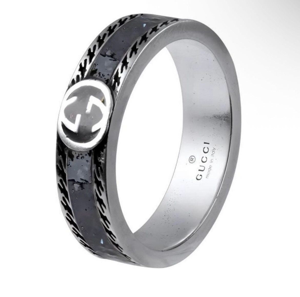 Gucci Gucci GG Sterling Silver Enamel Ring AG 925 Size ONE SIZE - 1 Thumbnail