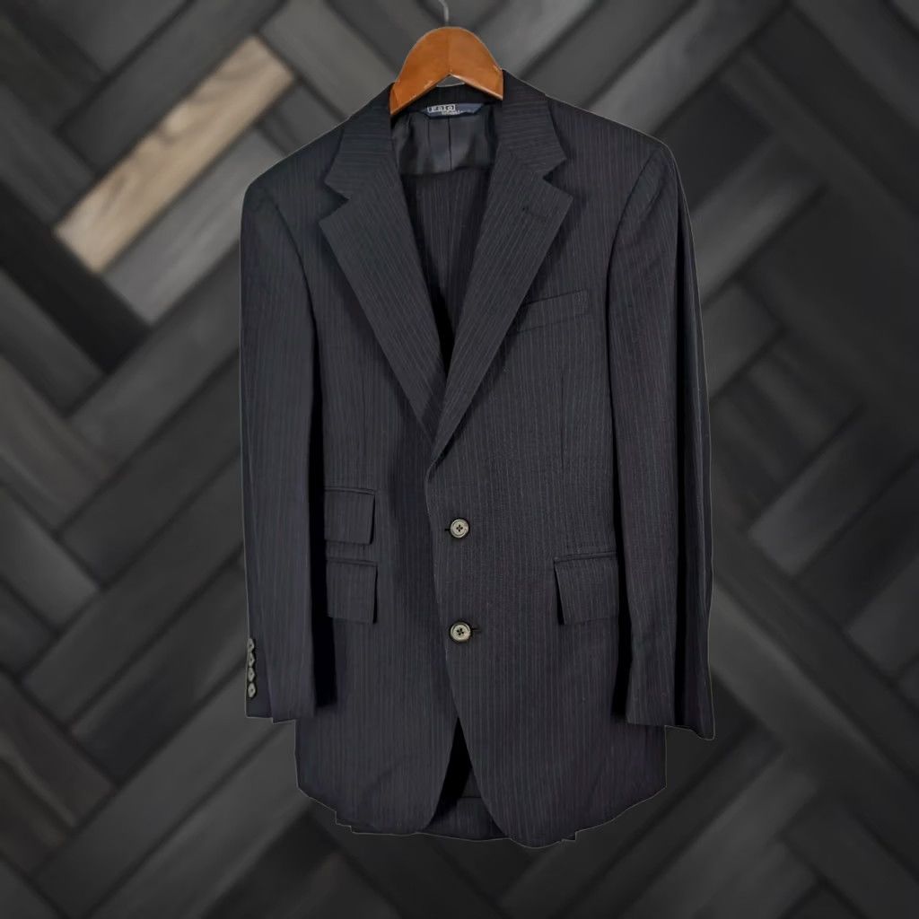 Polo Ralph Lauren Polo Ralph Lauren Vintage 2 Piece Suit Jacket Trousers Pinstripe Union Label USA Wool 1980s Blue Mens Size 37 Autumn? Size US M / EU 48-50 / 2 - 1 Thumbnail