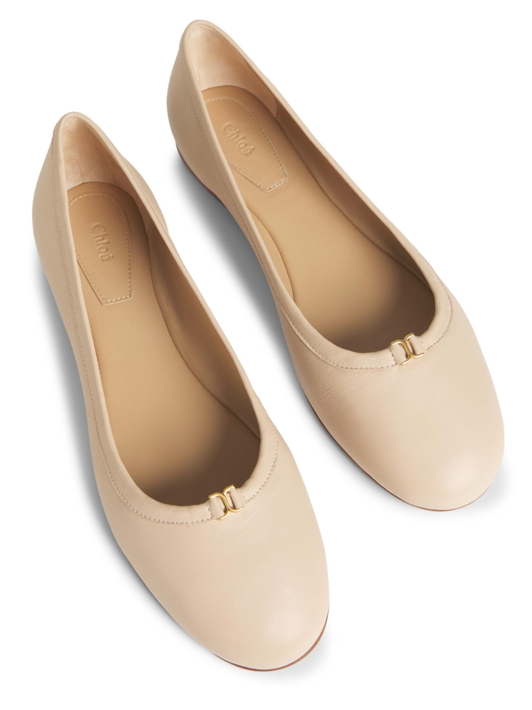 Chloe oc11z0525 Marcie Leather Ballet Flats in Beige Size US 9 / IT 39 - 4 Thumbnail