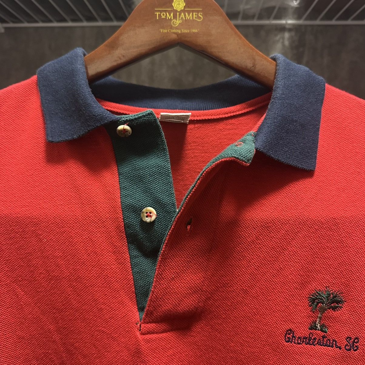 Vintage Vintage 90s Charleston SC Polo Shirt Red/Navy Size XL Golf Size US XL / EU 56 / 4 - 3 Thumbnail