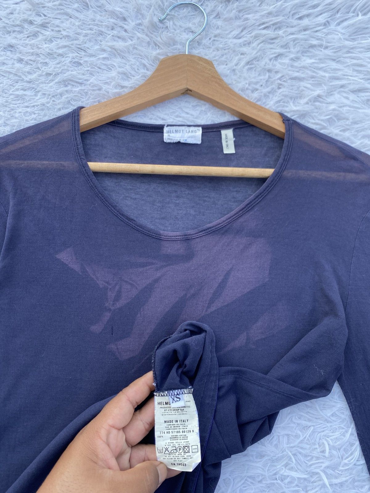 Helmut Lang Rare Vintage Helmut Lang Produced 1998 V mesh Longsleeve Top Size S / US 4 / IT 40 - 14 Thumbnail