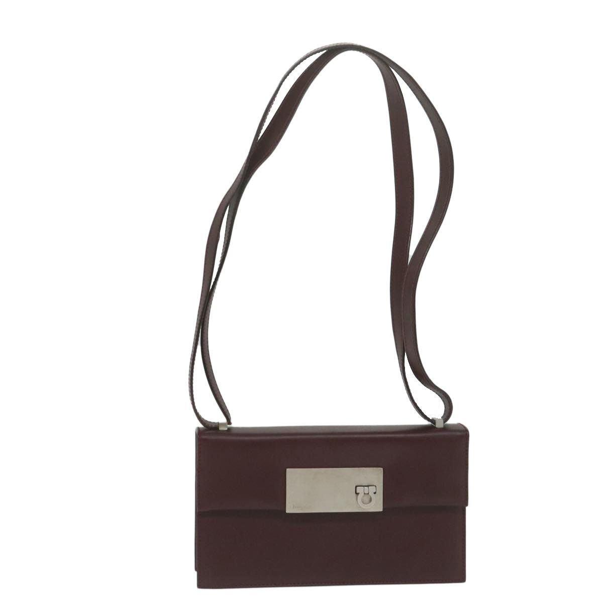 Salvatore Ferragamo Salvatore Ferragamo Gancini Shoulder Bag Leather Bordeaux Size ONE SIZE - 2 Thumbnail