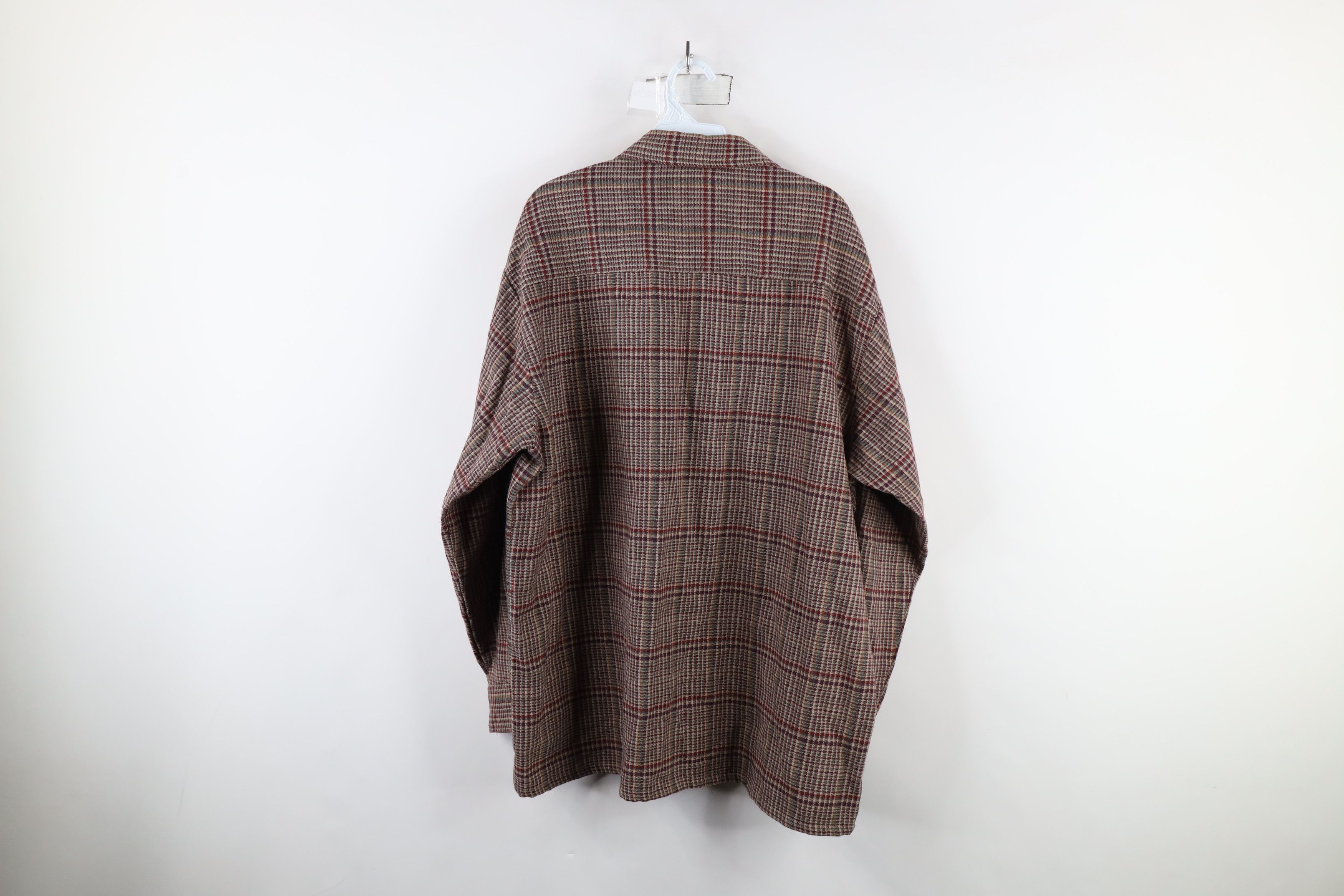 Vintage Vintage 90s Streetwear Plaid Knit Collared Button Shirt Size US XL / EU 56 / 4 - 11 Thumbnail