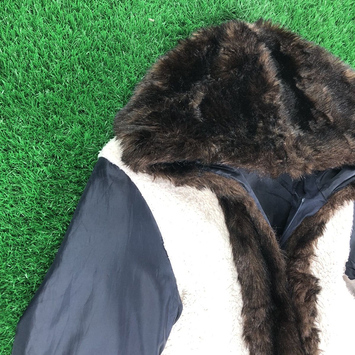 Japanese Brand Vintage Faux Fur Zipper Jacket Hoodie Size XXS / US 00 / IT 34 - 2 Thumbnail