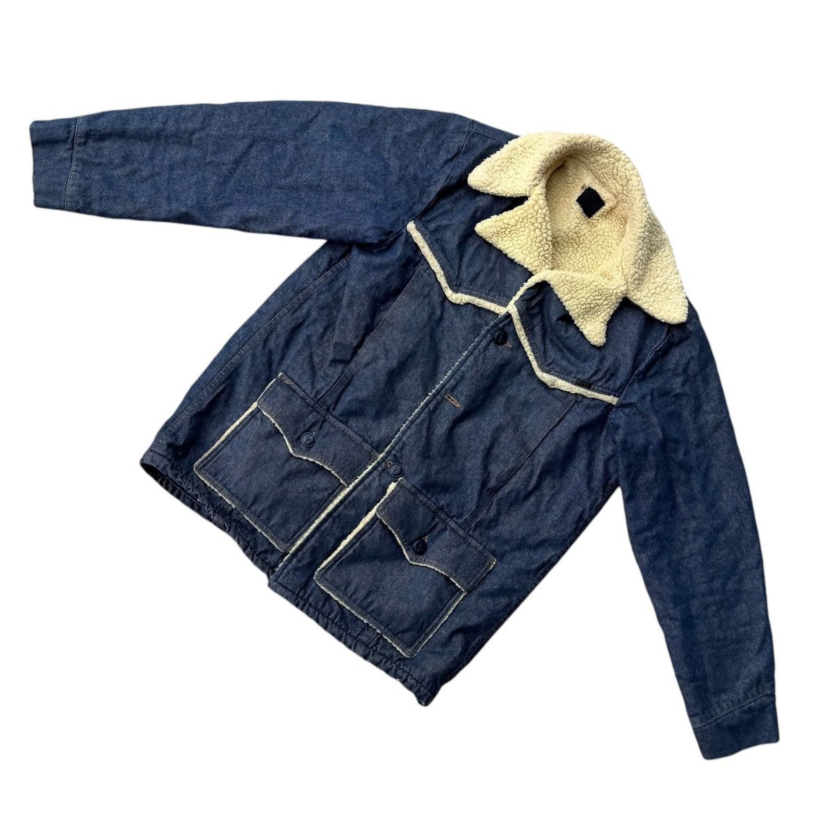 Carhartt × Sears × Vintage 60s Denim Ranch Jean Jacket TRUE VINTAGE Sherpa Lined Barn Size US XL / EU 56 / 4 - 13 Thumbnail