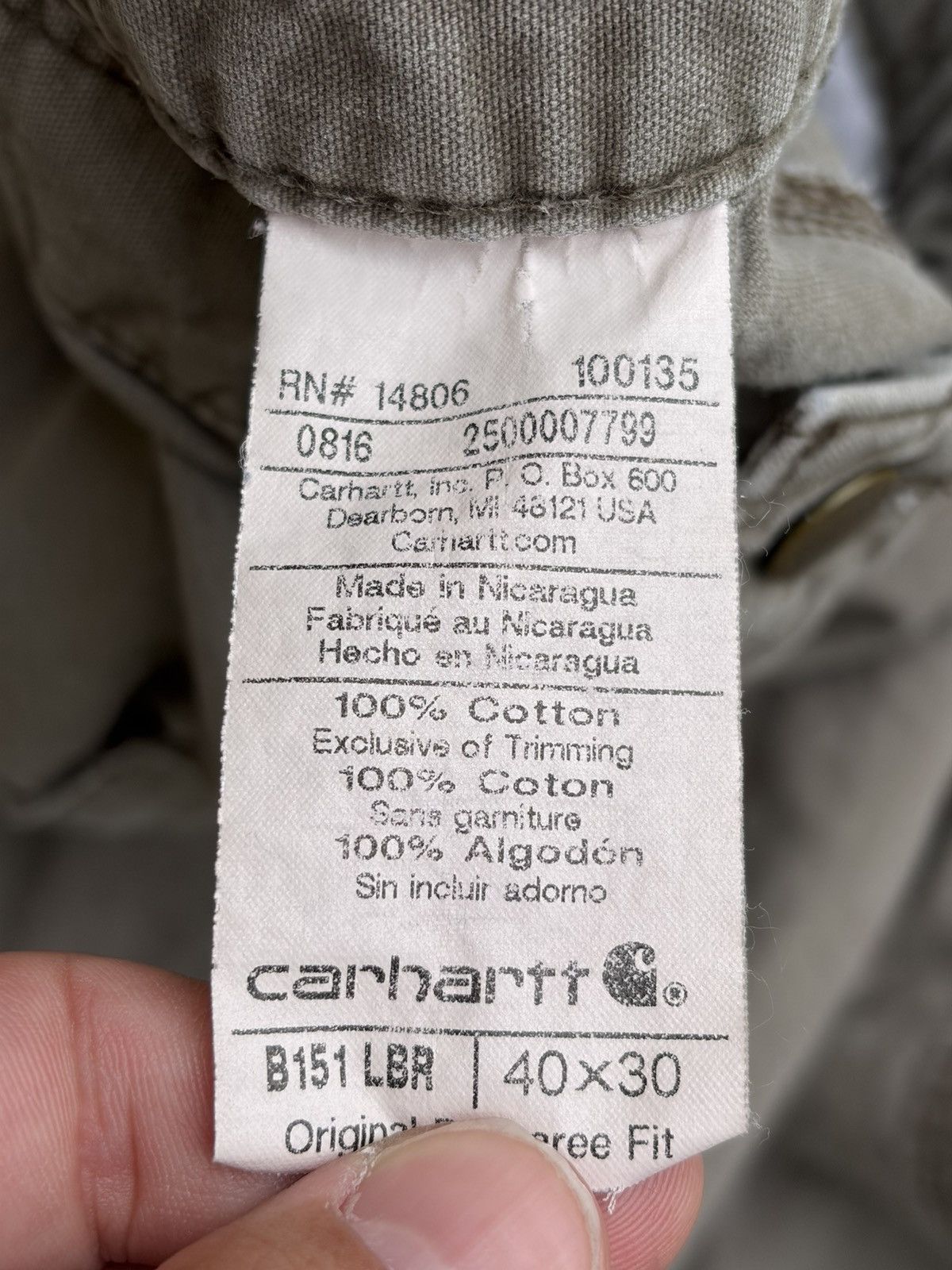 Carhartt Carhartt B151 LBR Original Fit Dungaree Pants 40x30 Size US 40 / EU 56 - 7 Thumbnail