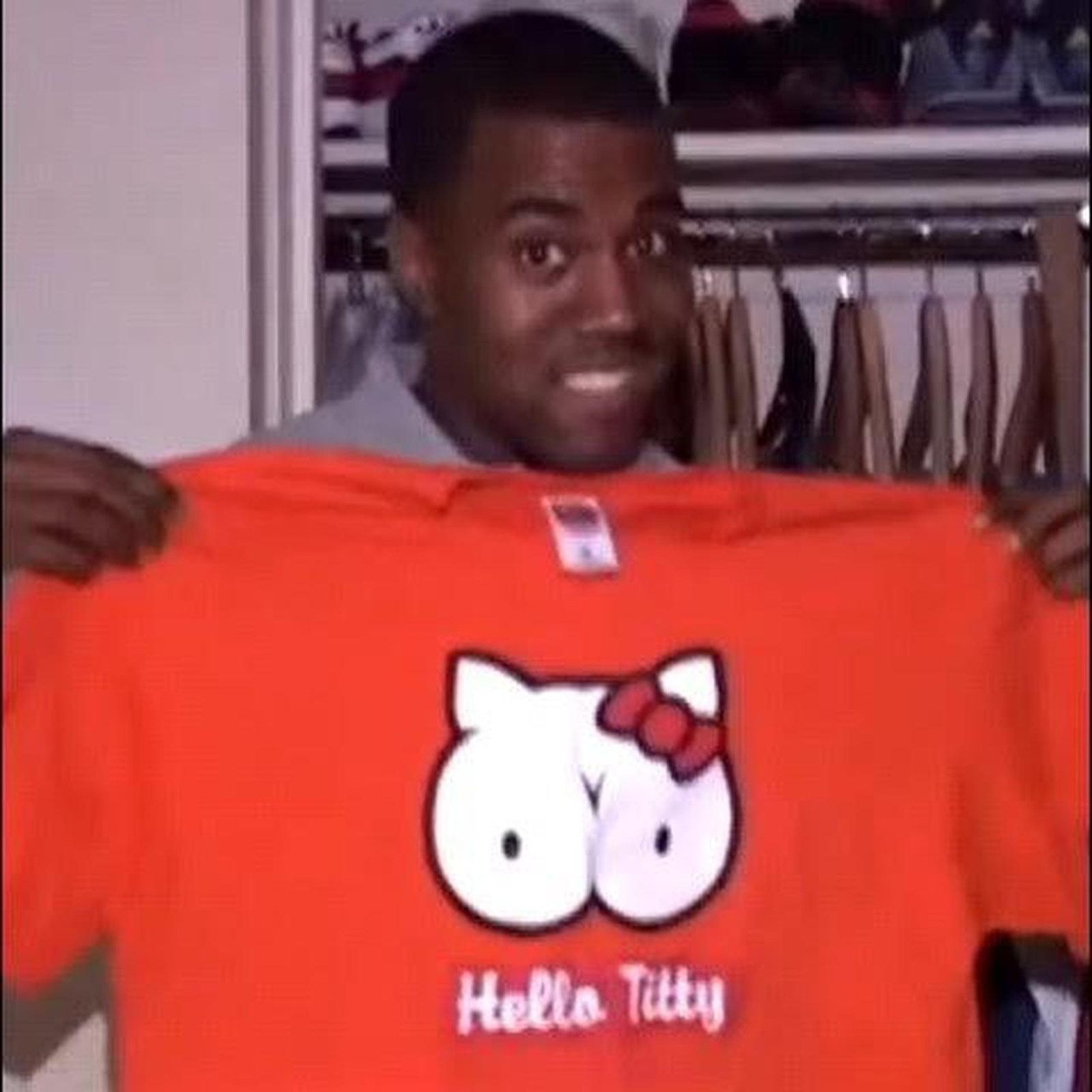 Kanye West VINTAGE Y2K HELLO TITTY PARODY TEE: Size US M / EU 48-50 / 2 - 5 Thumbnail