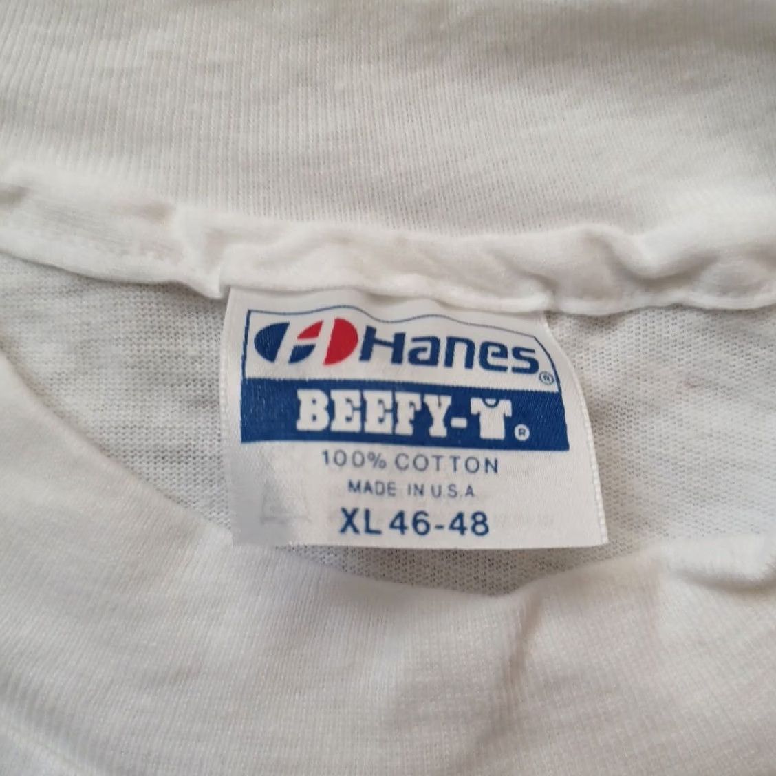 Hanes VINTAGE Hanes Beefy-T San Francisco Shirt XL White USA Mens 80s Retro Crew Neck Short Sleeve Cotton Knit Logo 100% Cotton Size US XL / EU 56 / 4 - 3 Thumbnail