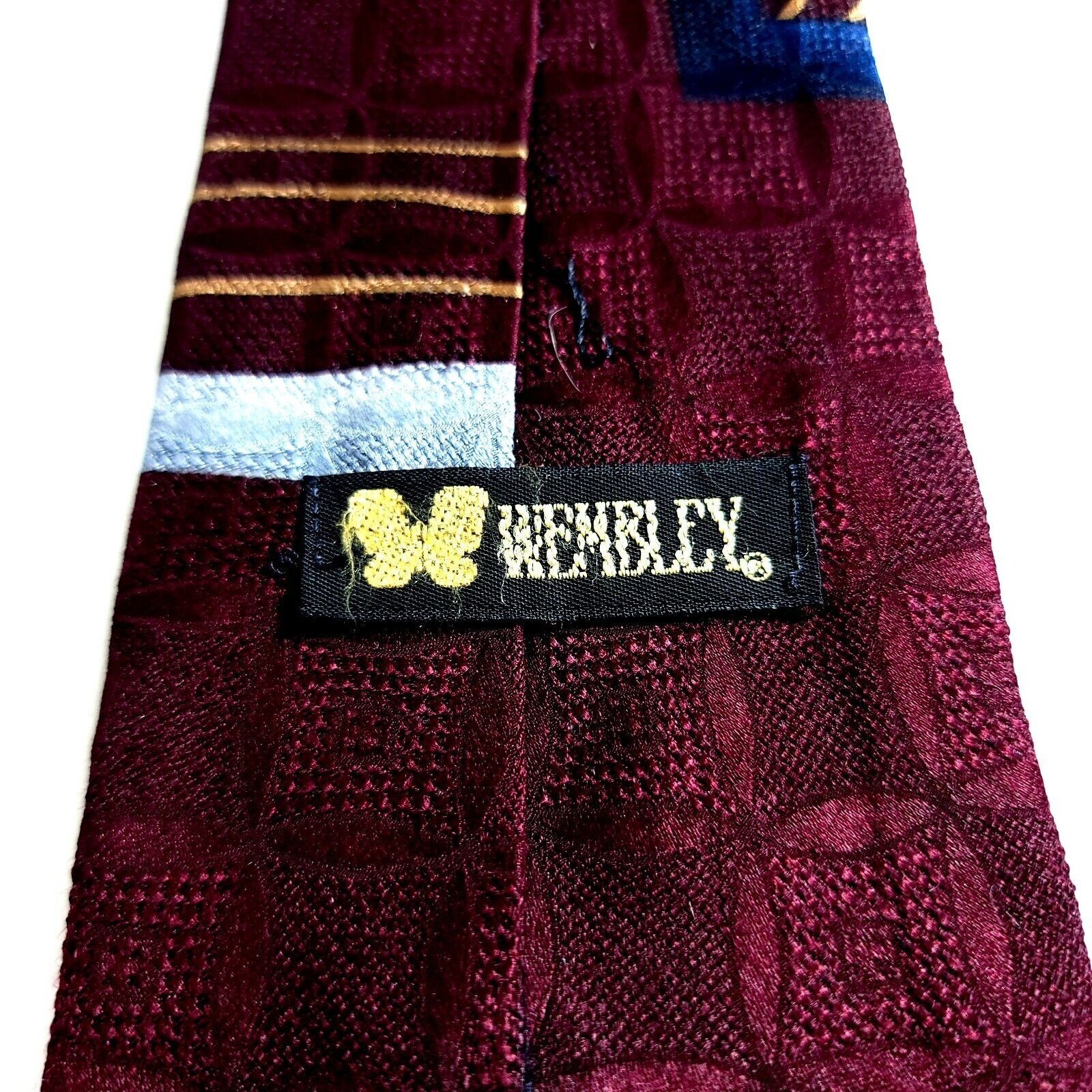 Other Wembley Maroon Red Teal Abstract Jacquard Print Wide Silk Ti Size ONE SIZE - 3 Thumbnail