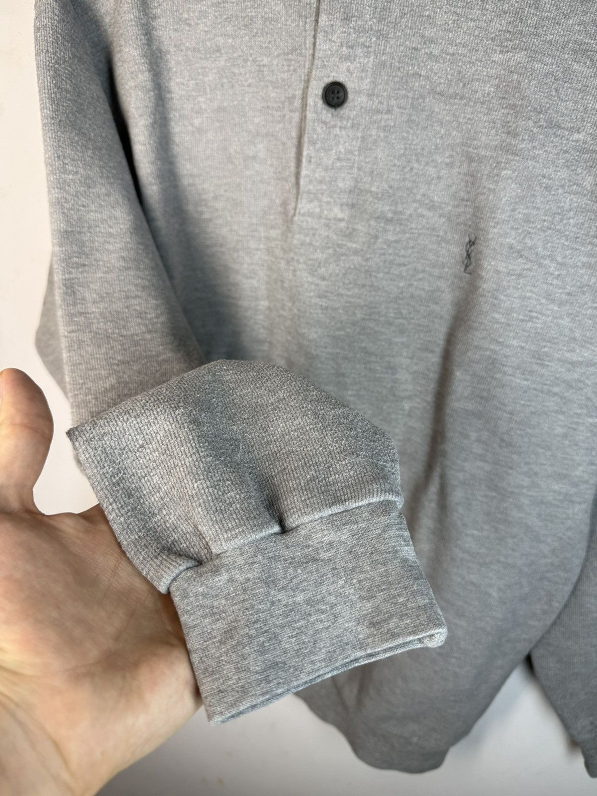 Yves Saint Laurent 90s YSL Sweatshirt 1/4 Grey Vintage Sweater Quarter Zip Size US M / EU 48-50 / 2 - 12 Thumbnail