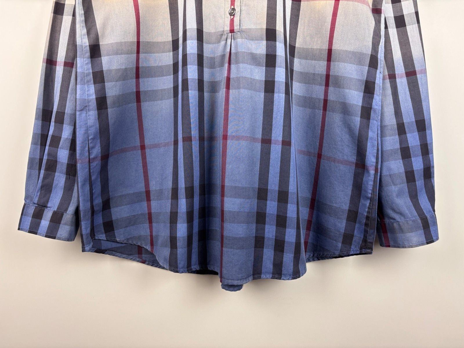 Burberry Womens Burberry Brit Nova Check Tunic Ombre Shirt Size L Size L / US 10 / IT 46 - 4 Thumbnail