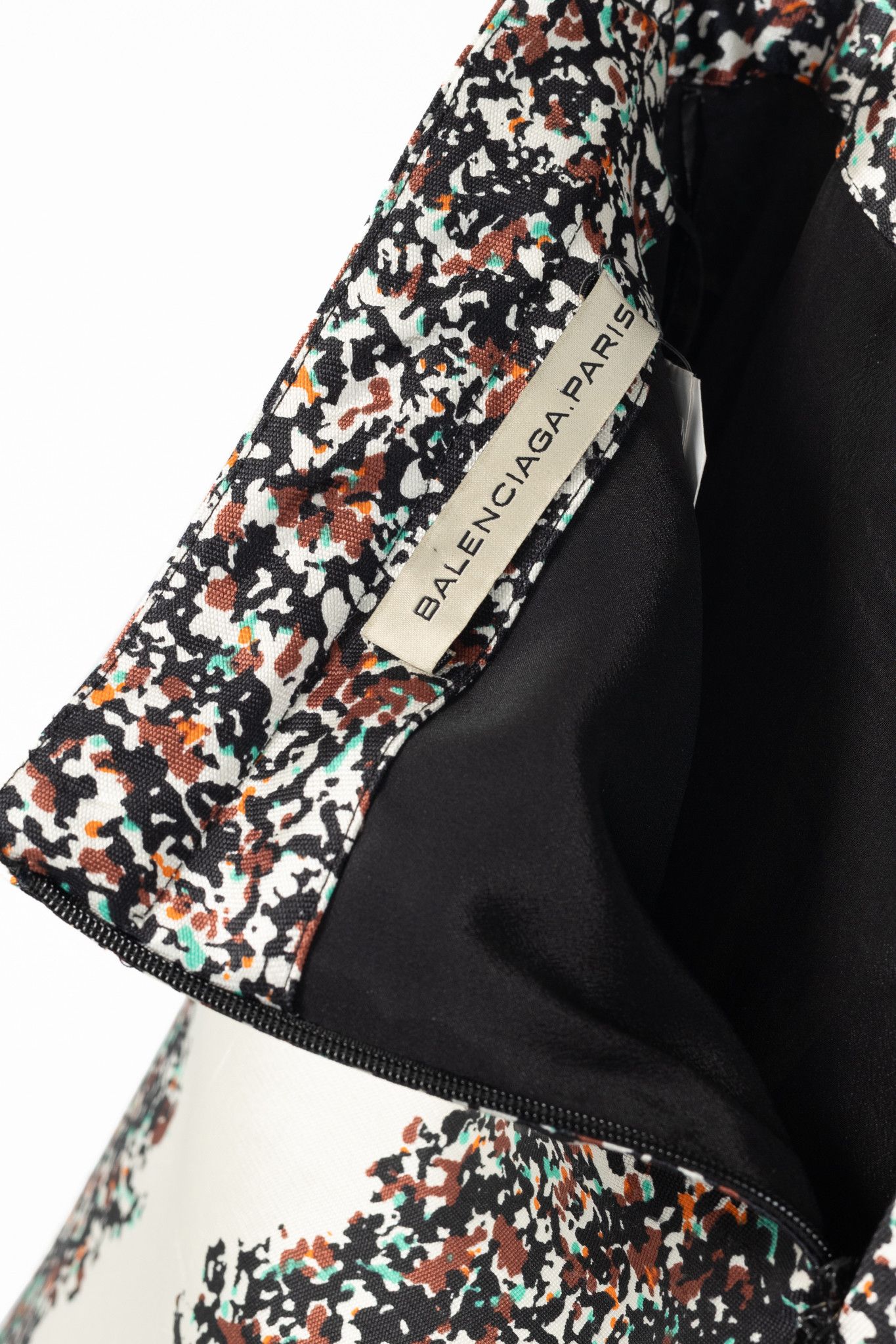 Balenciaga Balenciaga R/12 Runway Leaves-Print Silk Full Mini Skirt Size 29" - 7 Thumbnail