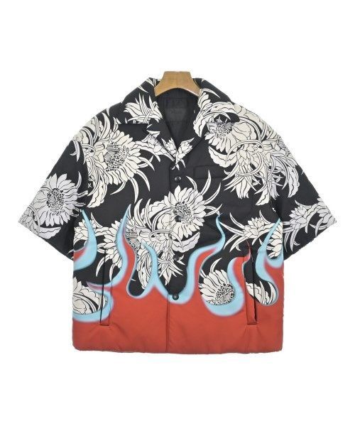 Prada Prada oversized floral red flame nylon puffer shirt jacket Size US S / EU 44-46 / 1 - 1 Thumbnail