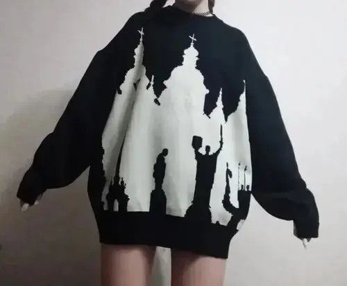 Japanese Brand Sweater Retro gothic Size US L / EU 52-54 / 3 - 3 Thumbnail