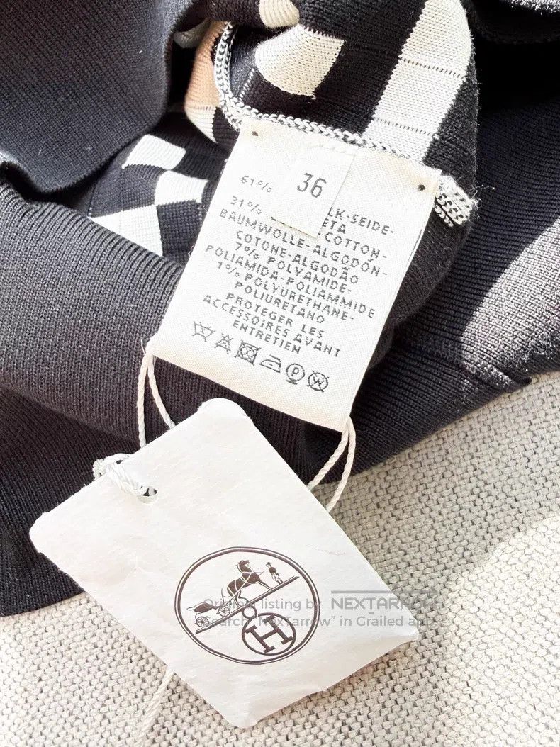 Hermes Hermes Black and White Color Block Classic Geometric Patte Size XS / US 0-2 / IT 36-38 - 6 Thumbnail