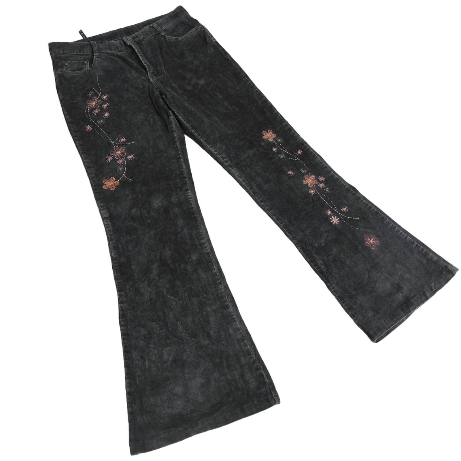 Hysteric Glamour Flare AURAJI Bootcut Corduroy Embroidered Pants Size US 30 / EU 46 - 2 Thumbnail